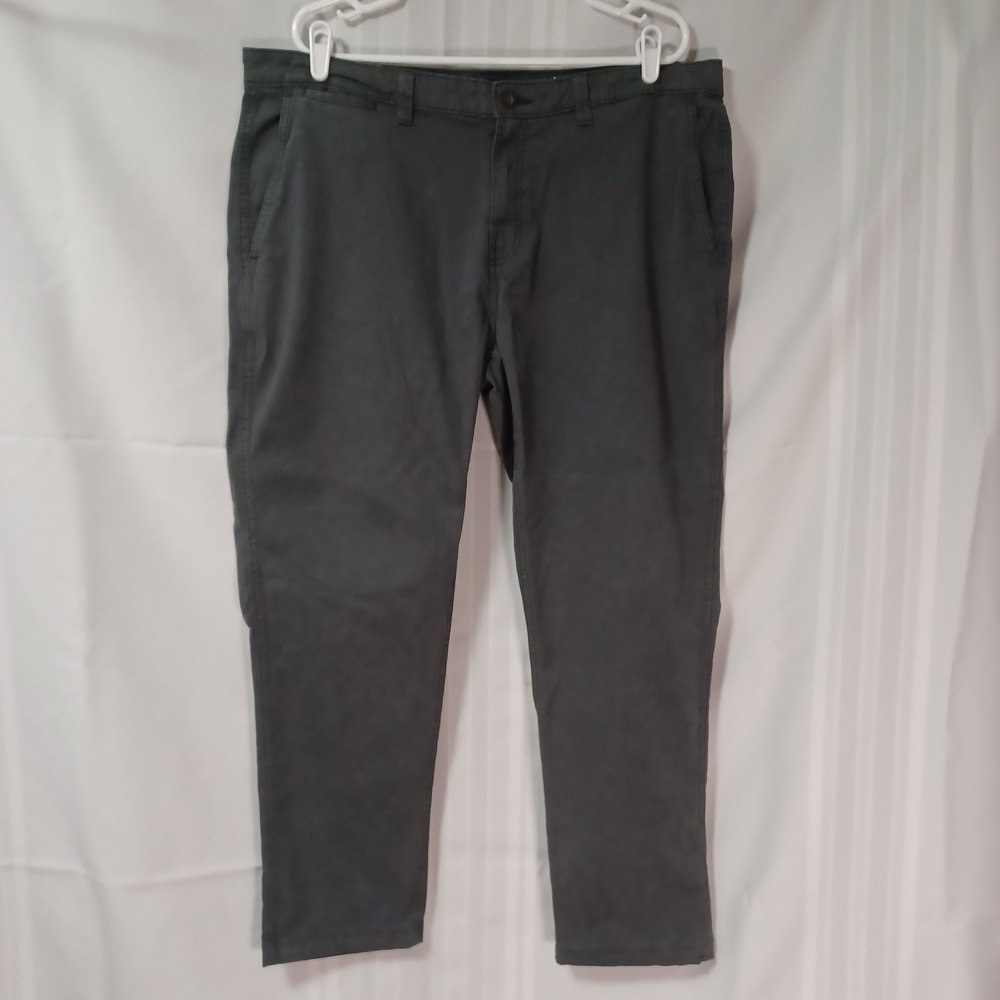 George Pants Mens 40x30 Grey Slim Straight Chino Cotton Stretch GM08467‎